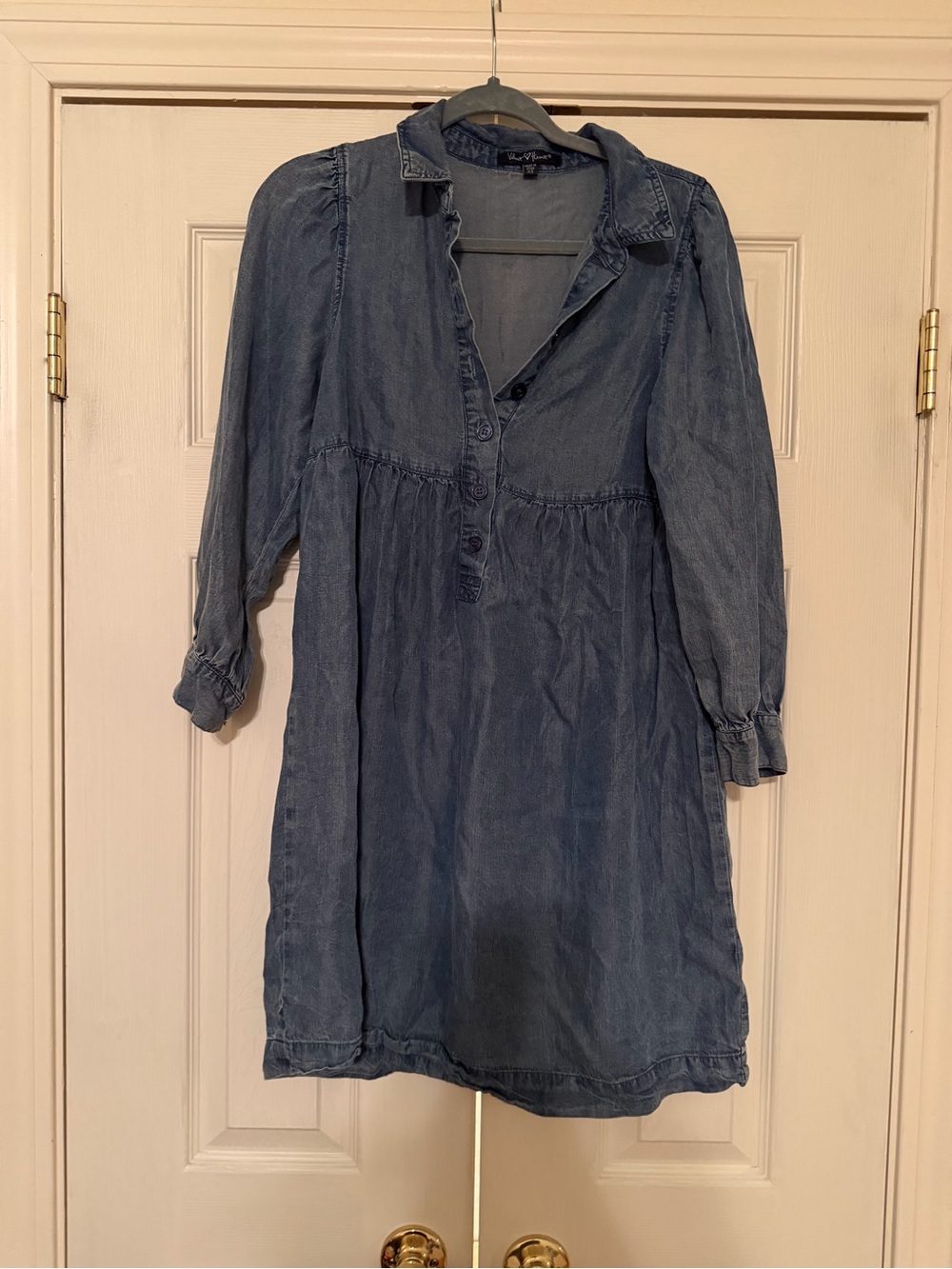 Velvet Heart Denim Blue Long Sleeve Shirt Dress
